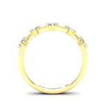 14K Gold Ascher Cut Halfway Eternity Prong Set Lab Grown Diamond Wedding Band Ring Ascher Cut ABB-432.1-LGD-22  - Abtin & Co.