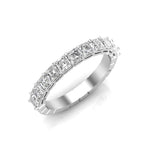14K Gold Ascher Cut Halfway Eternity Prong Set Lab Grown Diamond Wedding Band Ring Ascher Cut ABB-402.1-LGD-1  - Abtin & Co.