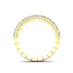 14K Gold Ascher Cut Halfway Eternity Prong Set Lab Grown Diamond Wedding Band Ring Ascher Cut ABB-402.1-LGD-22  - Abtin & Co.
