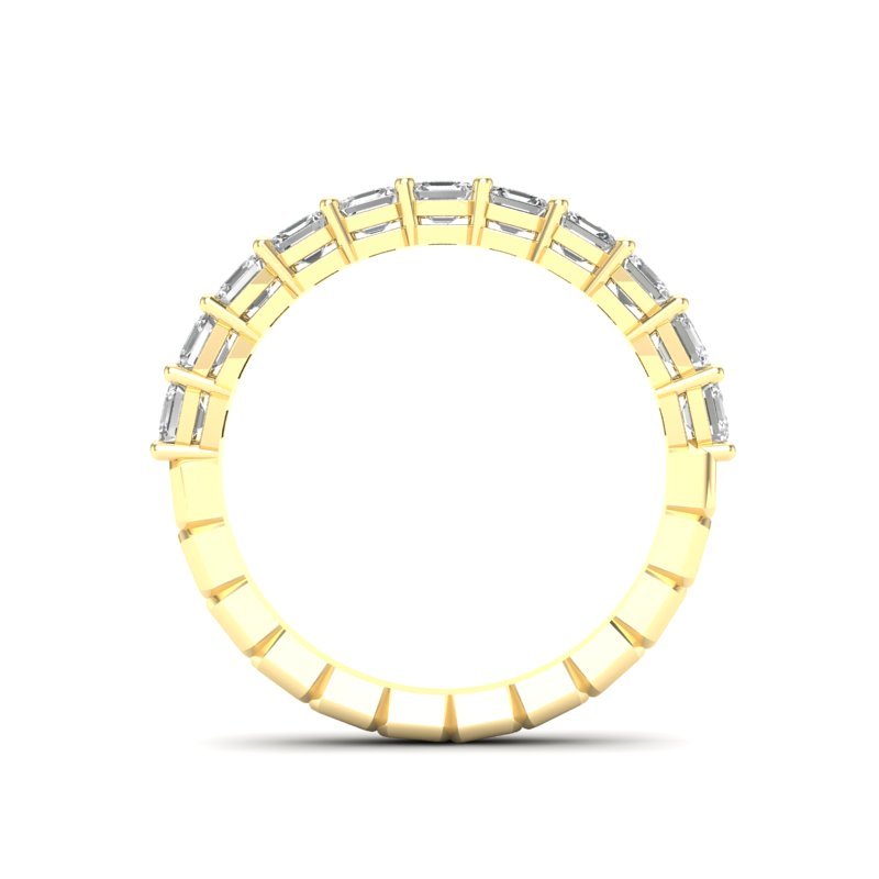 14K Gold Ascher Cut Halfway Eternity Prong Set Lab Grown Diamond Wedding Band Ring Ascher Cut ABB-402.1-LGD-22  - Abtin & Co.