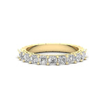 14K Gold Ascher Cut Halfway Eternity Prong Set Lab Grown Diamond Wedding Band Ring Ascher Cut ABB-402.1-LGD-1  - Abtin & Co.