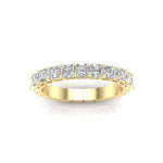 14K Gold Ascher Cut Halfway Eternity Prong Set Lab Grown Diamond Wedding Band Ring Ascher Cut ABB-402.1-LGD-22  - Abtin & Co.