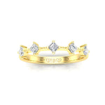 14K Gold Ascher Cut Halfway Eternity Prong Set Lab Grown Diamond Wedding Band Ring Ascher Cut ABB-432.1-LGD-22  - Abtin & Co.