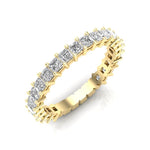 14K Gold Ascher Cut Three-quarter Eternity Modern Prong Set Lab Grown Diamond Wedding Band Ring Ascher Cut ABB-400.2-LGD  - Abtin & Co.