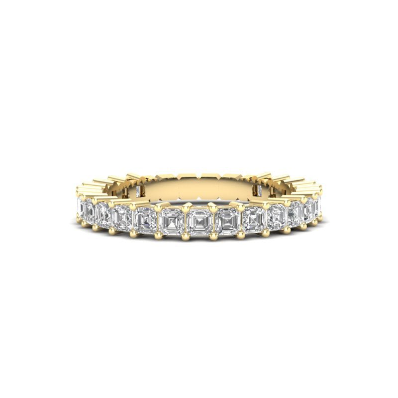 14K Gold Ascher Cut Three-quarter Eternity Modern Prong Set Lab Grown Diamond Wedding Band Ring Ascher Cut ABB-400.2-LGD  - Abtin & Co.