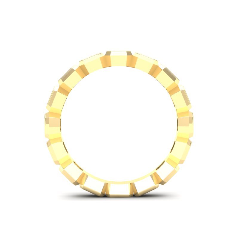 14K Gold Ascher Cut Three Quarter Way Eternity Bezel Set Lab Grown Diamond Wedding Band Ring Ascher Cut ABB-408.2-LGD-22  - Abtin & Co.
