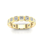 14K Gold Ascher Cut Three Quarter Way Eternity Bezel Set Lab Grown Diamond Wedding Band Ring Ascher Cut ABB-408.2-LGD-22  - Abtin & Co.