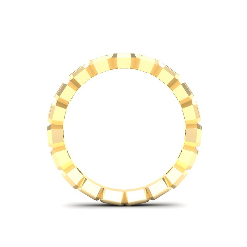 14K Gold Ascher Cut Three Quarter Way Eternity Bezel Set Lab Grown Diamond Wedding Band Ring Ascher Cut ABB-406.2-LGD-22  - Abtin & Co.