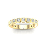 14K Gold Ascher Cut Three Quarter Way Eternity Bezel Set Lab Grown Diamond Wedding Band Ring Ascher Cut ABB-406.2-LGD-22  - Abtin & Co.
