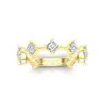 14K Gold Ascher Cut Three Quarter Way Eternity Bezel Set Lab Grown Diamond Wedding Band Ring Ascher Cut ABB-434.2-LGD-22  - Abtin & Co.