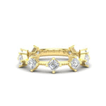 14K Gold Ascher Cut Three Quarter Way Eternity Bezel Set Lab Grown Diamond Wedding Band Ring Ascher Cut ABB-434.2-LGD-1  - Abtin & Co.