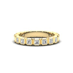 14K Gold Ascher Cut Three Quarter Way Eternity Bezel Set Lab Grown Diamond Wedding Band Ring Ascher Cut ABB-406.2-LGD-1  - Abtin & Co.