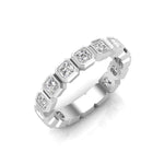 14K Gold Ascher Cut Three Quarter Way Eternity Bezel Set Lab Grown Diamond Wedding Band Ring Ascher Cut ABB-408.2-LGD-1  - Abtin & Co.