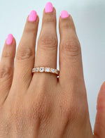 14K Gold Ascher Cut Three Quarter Way Eternity Bezel Set Lab Grown Diamond Wedding Band Ring Ascher Cut ABB-408.2-LGD-1  - Abtin & Co.