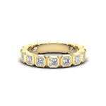 14K Gold Ascher Cut Three Quarter Way Eternity Bezel Set Lab Grown Diamond Wedding Band Ring Ascher Cut ABB-408.2-LGD-1  - Abtin & Co.
