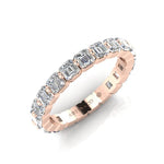 14K Gold Ascher Cut Three Quarter Way Eternity Floating Set Lab Grown Diamond Wedding Band Ring Ascher Cut ABB-414.2-LGD-41  - Abtin & Co.