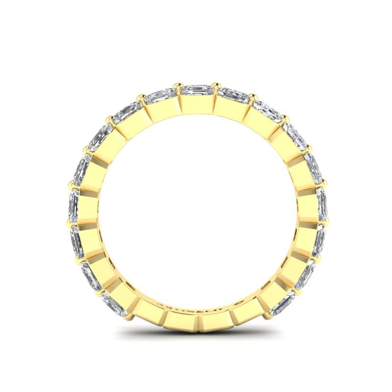 14K Gold Ascher Cut Three Quarter Way Eternity Floating Set Lab Grown Diamond Wedding Band Ring Ascher Cut ABB-414.2-LGD-21  - Abtin & Co.