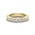 14K Gold Ascher Cut Three Quarter Way Eternity Half Bezel Set Lab Grown Diamond Wedding Band Ring Ascher Cut ABB-405.1-LGD-1  - Abtin & Co.