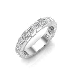 14K Gold Ascher Cut Three Quarter Way Eternity Half Bezel Set Lab Grown Diamond Wedding Band Ring Ascher Cut ABB-405.1-LGD-1  - Abtin & Co.