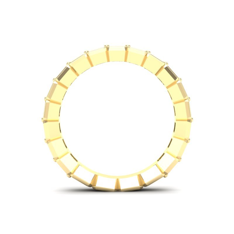 14K Gold Ascher Cut Three Quarter Way Eternity Half Bezel Set Lab Grown Diamond Wedding Band Ring Ascher Cut ABB-405.1-LGD-22  - Abtin & Co.