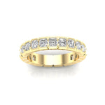 14K Gold Ascher Cut Three Quarter Way Eternity Half Bezel Set Lab Grown Diamond Wedding Band Ring Ascher Cut ABB-405.1-LGD-22  - Abtin & Co.