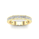 14K Gold Ascher Cut Three Quarter Way Eternity Half Bezel Set Lab Grown Diamond Wedding Band Ring Ascher Cut ABB-403.2-LGD-22  - Abtin & Co.