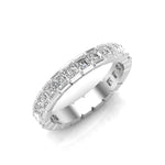 14K Gold Ascher Cut Three Quarter Way Eternity Half Bezel Set Lab Grown Diamond Wedding Band Ring Ascher Cut ABB-403.2-LGD-1  - Abtin & Co.