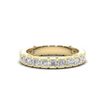 14K Gold Ascher Cut Three Quarter Way Eternity Half Bezel Set Lab Grown Diamond Wedding Band Ring Ascher Cut ABB-403.2-LGD-1  - Abtin & Co.
