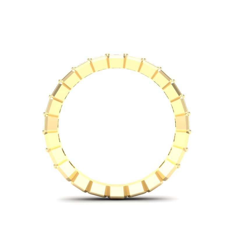 14K Gold Ascher Cut Three Quarter Way Eternity Half Bezel Set Lab Grown Diamond Wedding Band Ring Ascher Cut ABB-403.2-LGD-22  - Abtin & Co.