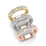 14K Gold Ascher Cut Three Quarter Way Eternity Half Bezel Set Lab Grown Diamond Wedding Band Ring Ascher Cut ABB-405.1-LGD-43  - Abtin & Co.