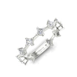 14K Gold Ascher Three Quarter Way Eternity Prong Set Lab Grown Diamond Wedding Band Ring Ascher Cut ABB-432.2-LGD-1  - Abtin & Co.