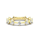 14K Gold Ascher Three Quarter Way Eternity Prong Set Lab Grown Diamond Wedding Band Ring Ascher Cut ABB-432.2-LGD-1  - Abtin & Co.