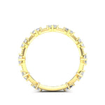 14K Gold Ascher Three Quarter Way Eternity Prong Set Lab Grown Diamond Wedding Band Ring Ascher Cut ABB-432.2-LGD-21  - Abtin & Co.