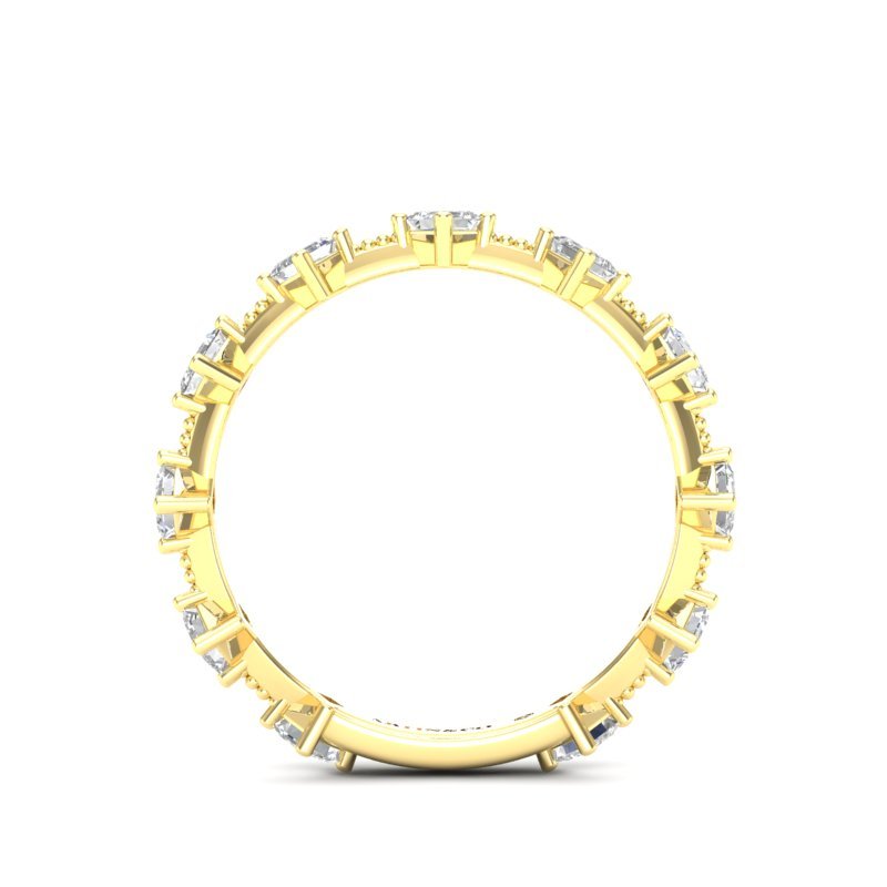 14K Gold Ascher Three Quarter Way Eternity Prong Set Lab Grown Diamond Wedding Band Ring Ascher Cut ABB-432.2-LGD-21  - Abtin & Co.