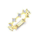 14K Gold Ascher Three Quarter Way Eternity Prong Set Lab Grown Diamond Wedding Band Ring Ascher Cut ABB-432.2-LGD-21  - Abtin & Co.