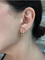 14K Gold Bamboo Hoop Earrings Earring ABGE-116-G  - Abtin & Co.