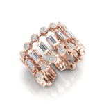 14K Gold Bezel Baguette Diamond Open Lace Ring Ring ABB-616.1-D  - Abtin & Co.
