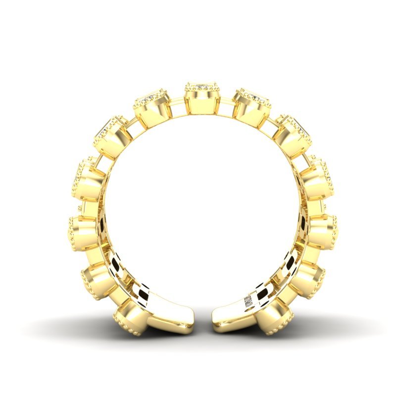 14K Gold Bezel Baguette Diamond Open Lace Ring Ring ABB-616.1-D  - Abtin & Co.