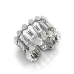 14K Gold Bezel Baguette Diamond Open Lace Ring Ring ABB-616.1-D  - Abtin & Co.