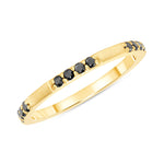 14K Gold Black Diamond Wedding Band/Stacking Ring Ring ABB-129-BDF  - Abtin & Co.