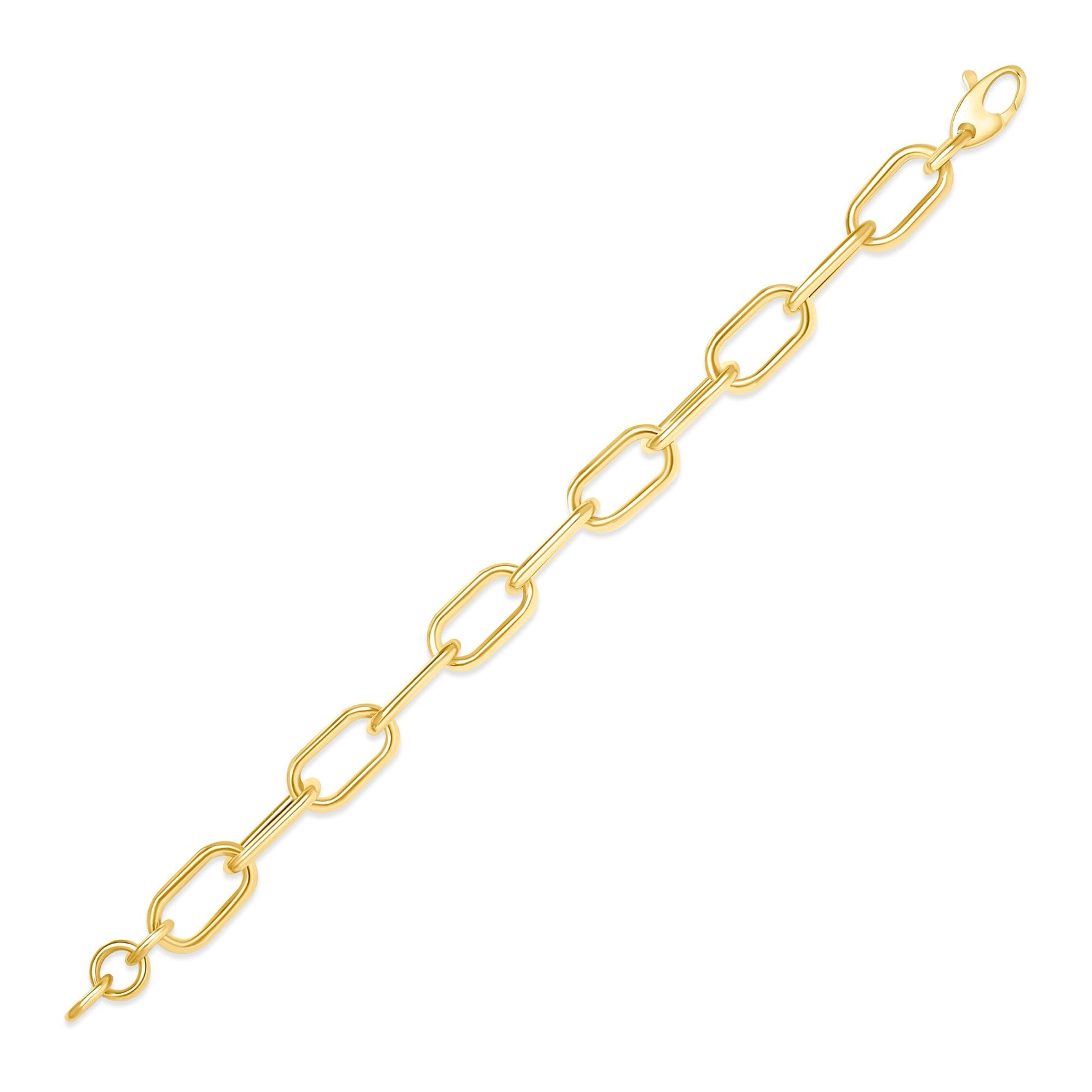 14K Gold Chunky Chain-Link Paper-clip Bracelet Bracelet ABGBR-102-G  - Abtin & Co.