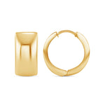 14K Gold Chunky Domed Hinge Huggie Earrings Earring ABGE-102.2-G  - Abtin & Co.