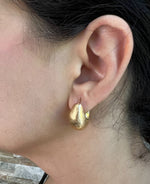 14K Gold Chunky Hoop Earrings Earring ABGE-114-G  - Abtin & Co.