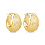 14K Gold Chunky Hoop Earrings Earring ABGE-114-G  - Abtin & Co.
