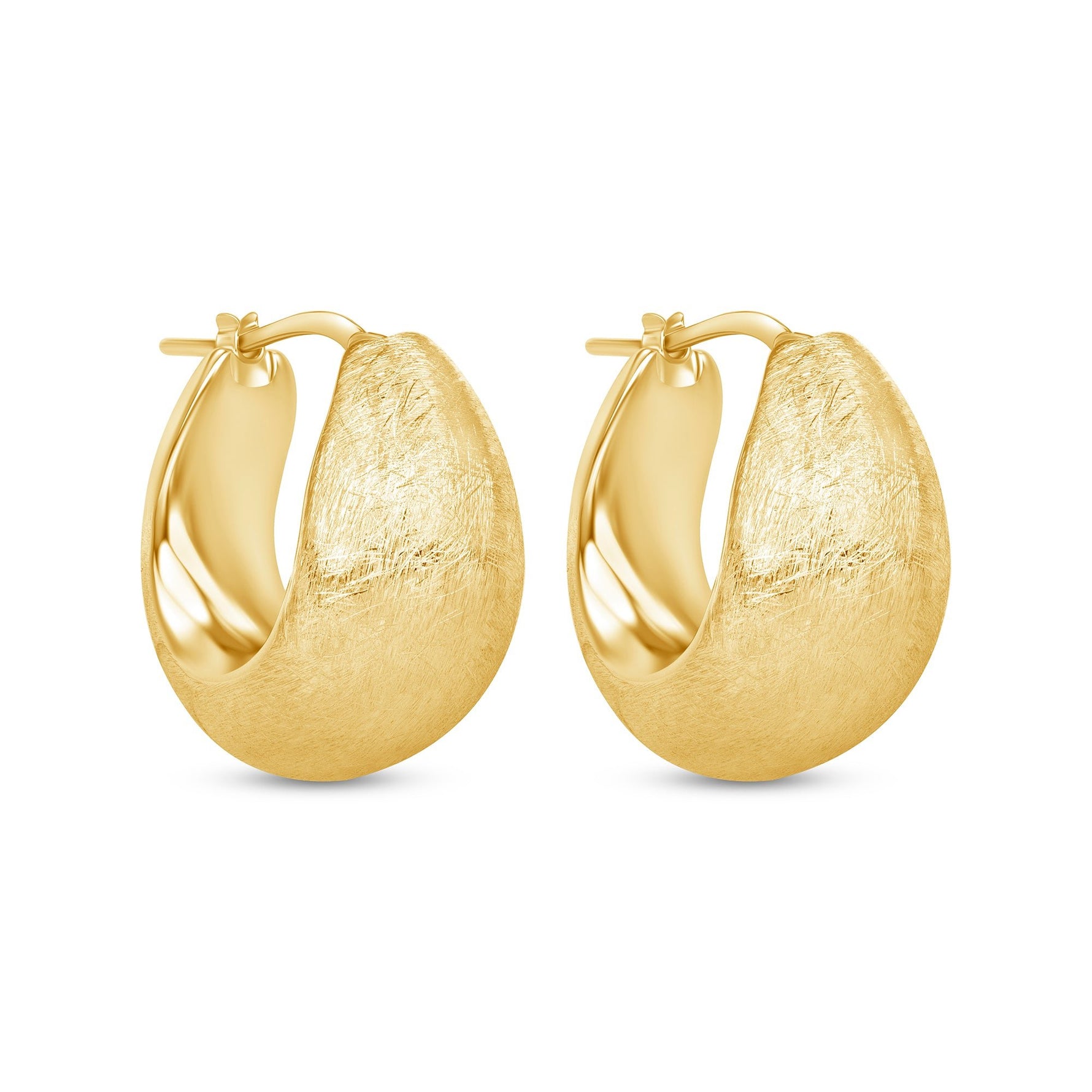 14K Gold Chunky Hoop Earrings Earring ABGE-114-G  - Abtin & Co.