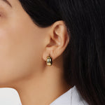 14K Gold Chunky Huggie Earring Earring ABGE-127.2-G  - Abtin & Co.