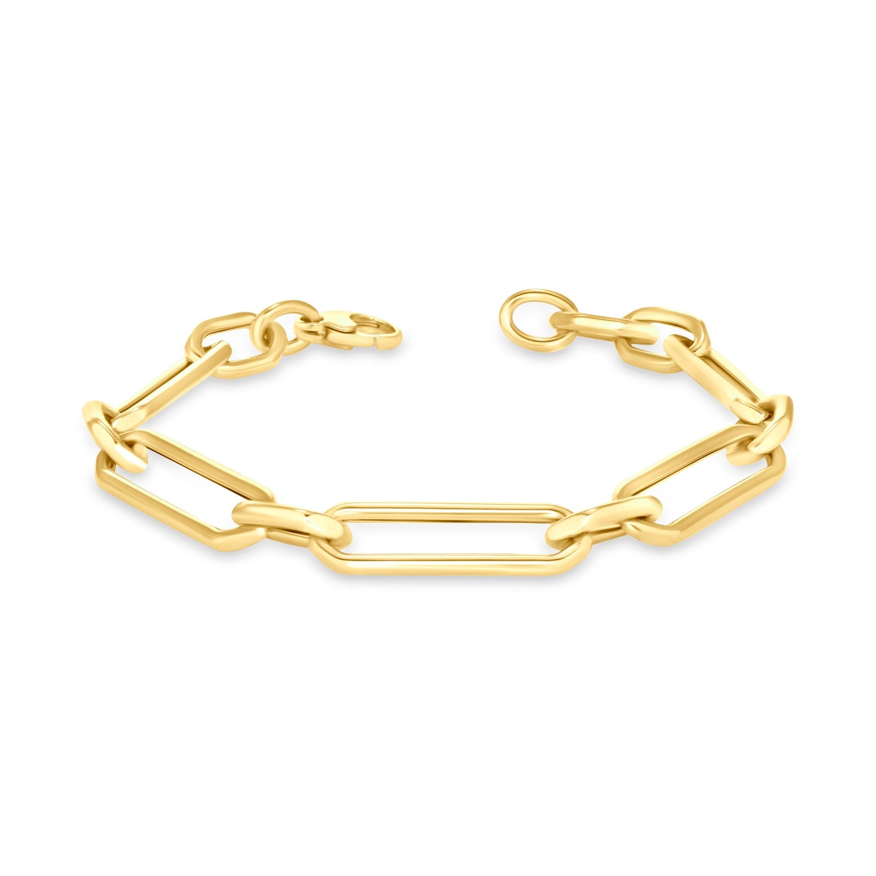 14K Gold Chunky Paper-clip Chain-Link Bracelet Bracelet ABGBR-106-G  - Abtin & Co.