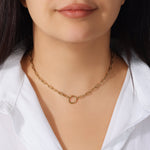 14K Gold Chunky Paperclip Chain Charm Necklace Necklace ABGN-100-N  - Abtin & Co.