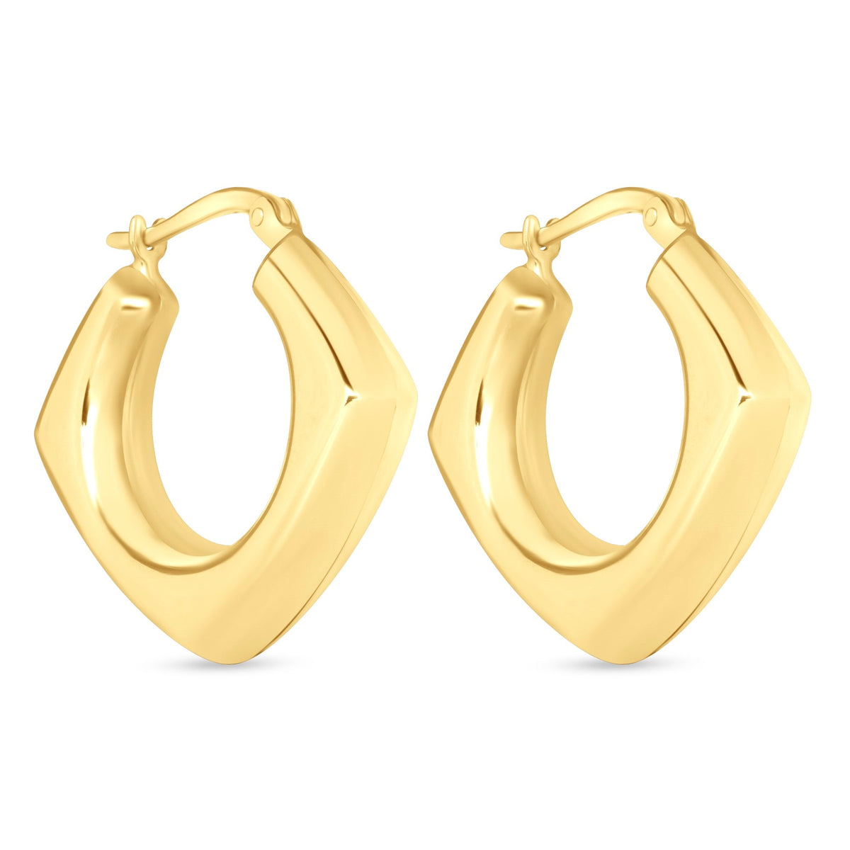 14K Gold Chunky Square Hoop Earrings Earring ABGE-123-G  - Abtin & Co.