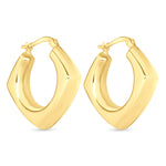 14K Gold Chunky Square Hoop Earrings Earring ABGE-123-G  - Abtin & Co.